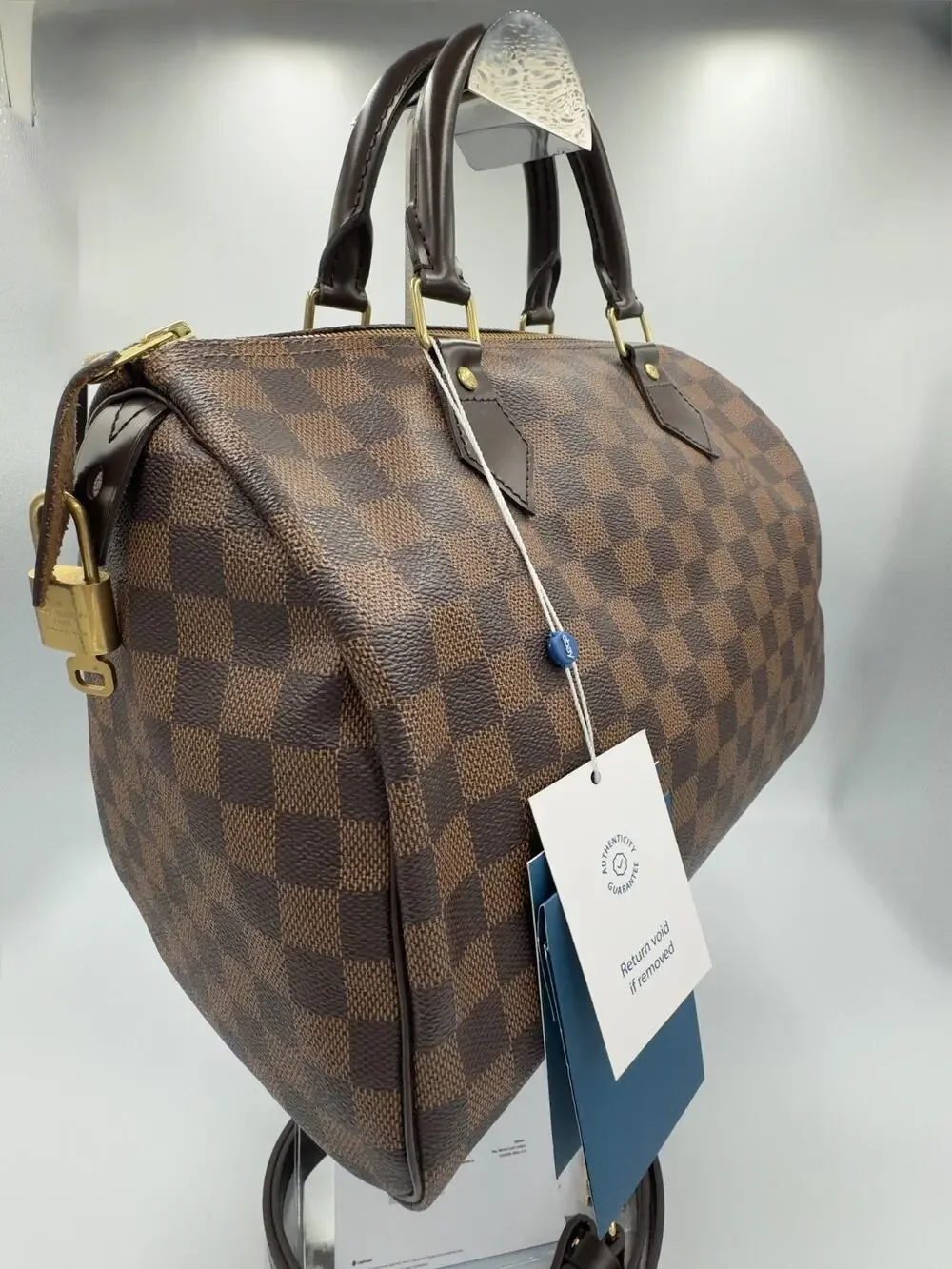 Louis Vuitton Damier Ebene Speedy 30 Handbag Made in France 2012 Authentic